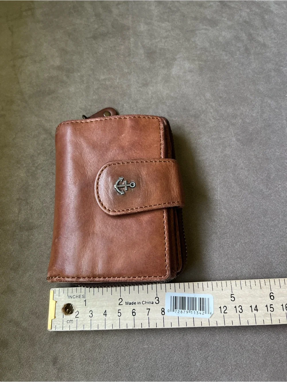 HARBOUR 2nd Distressed Brown Leather Zip Wallet